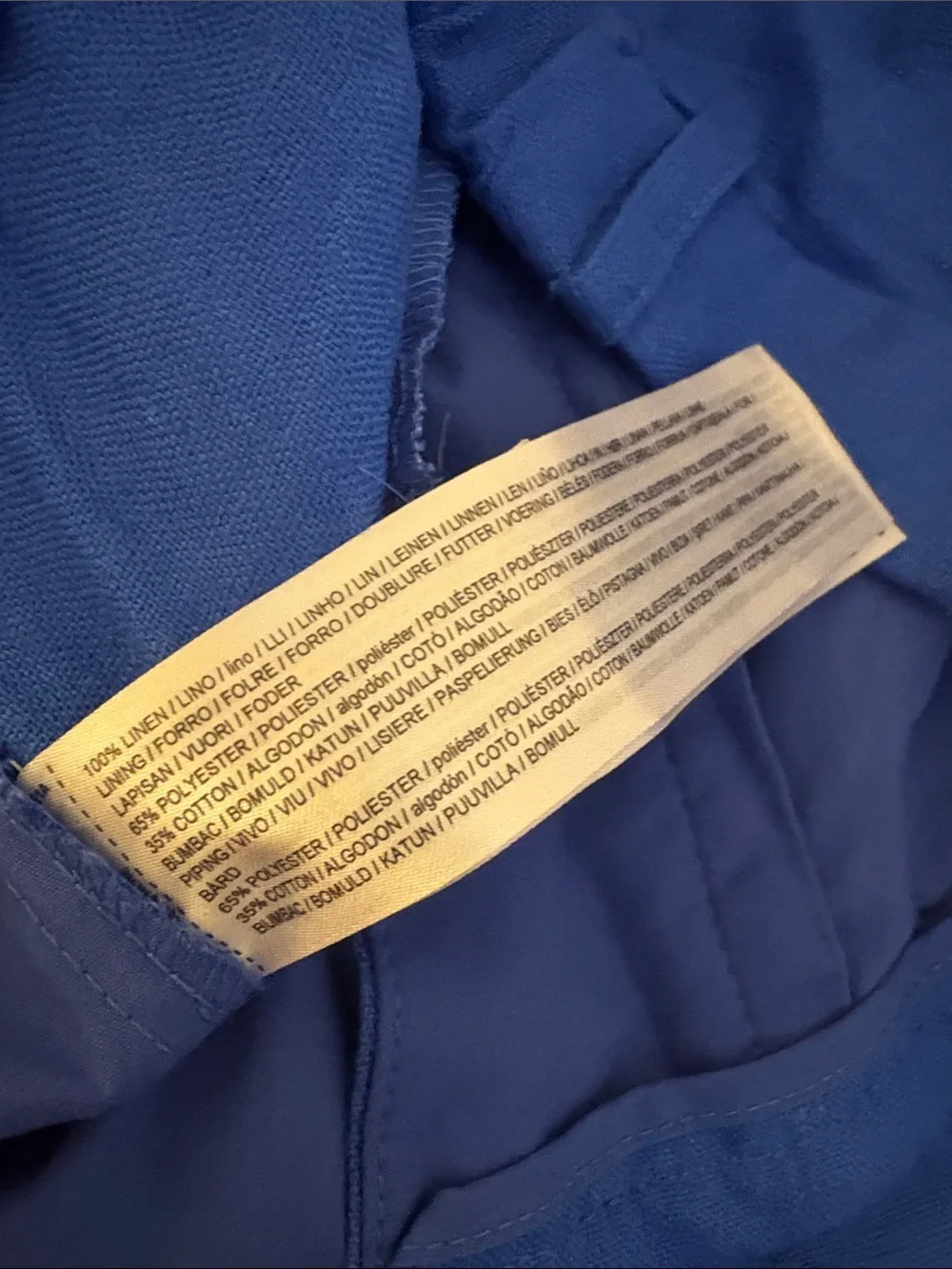 MNG Linen Trousers in Cobalt Blue